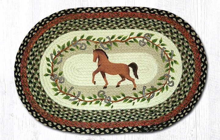 Earth Rugs OP-427 Horse Oak Leaf Oval Patch 20``x30``