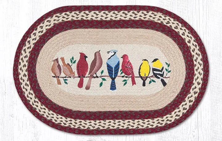 Earth Rugs OP-501 Birds on a Wire Oval Patch 20``x30``