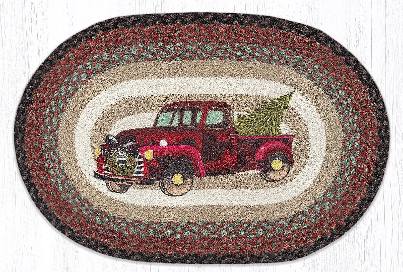 Earth Rugs OP-530 Christmas Truck Oval Patch 20``x30``