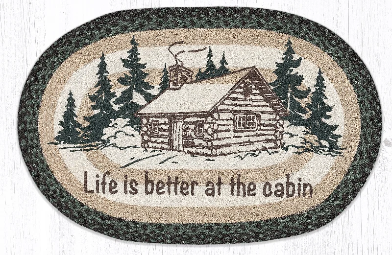 Earth Rugs OP-597 Life Is Better At The Cabin Oval Patch 20``x30``