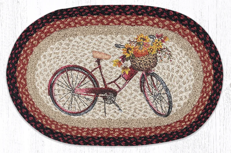 Earth Rugs OP-603 Red Bicycle Oval Patch 20``x30``