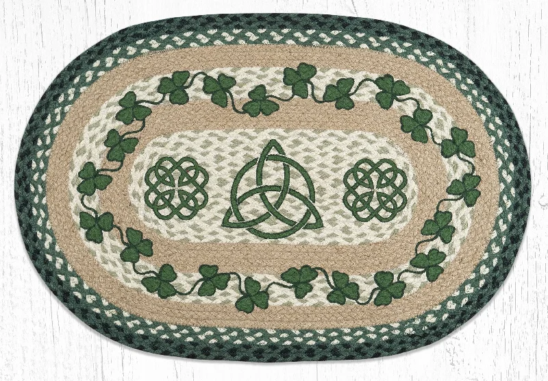 Earth Rugs OP-605 Irish Shamrock Oval Patch 20``x30``