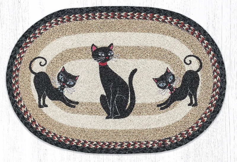 Earth Rugs OP-9-238 Crazy Cats Oval Patch 20``x30``