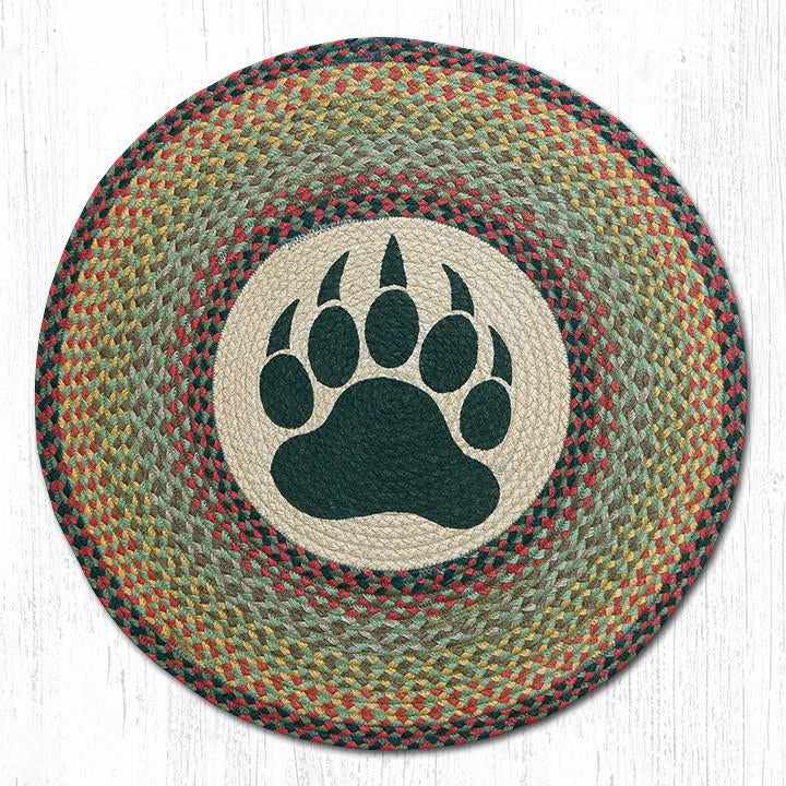 Earth Rugs RP-81 Bear Paw Round Patch 27``x27``