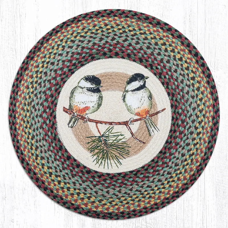 Earth Rugs RP-81 Chickadee Round Patch 27``x27``