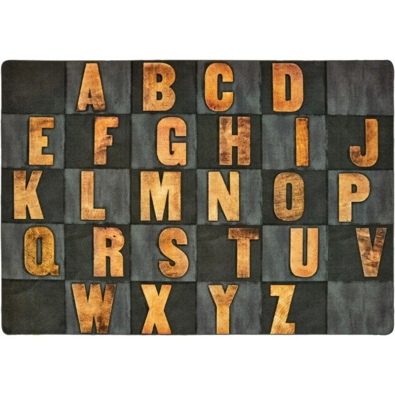 Rustic Wood Alphabet Seating Rug