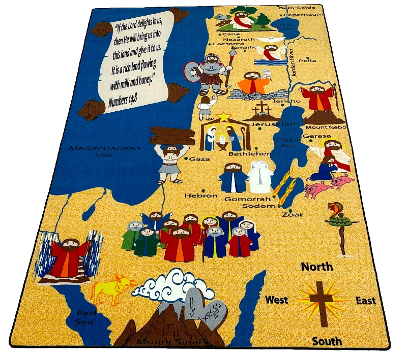 Holy Land Map Sunday School Rug