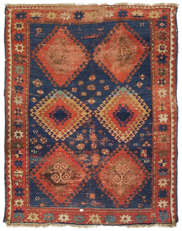 Vintage Kazak Handwoven Tribal Rug, J75910