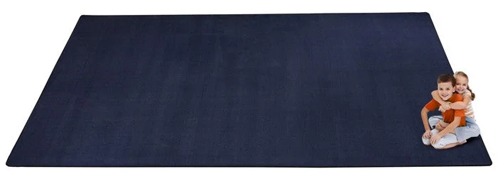 Kid-tastic Solid 35 oz. Dark Blue Kids Carpet Wall to Wall