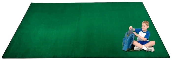 Kid-tastic Solid 35 oz. Green Kids Carpet Wall to Wall