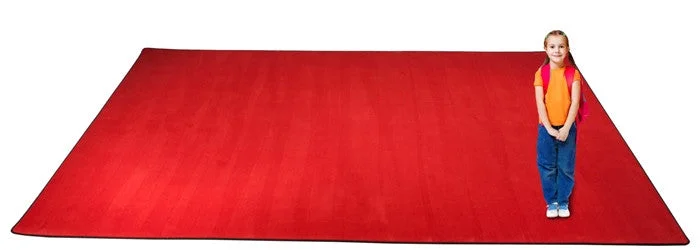 Kid-tastic Solid 35 oz. Red Kids Carpet Wall to Wall