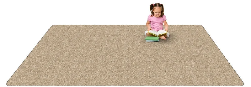 Kid-tastic Solid 35 oz. Wheat Kids Carpet Wall to Wall