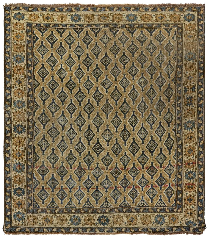 Vintage Kuba Handwoven Tribal Rug, J75913