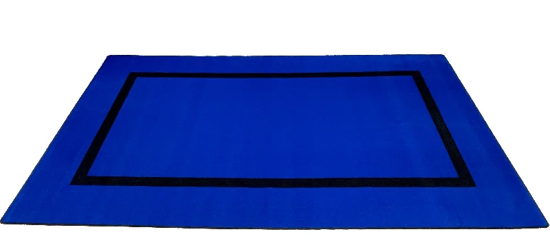 Montessori Classroom Rug Blue With Black Line