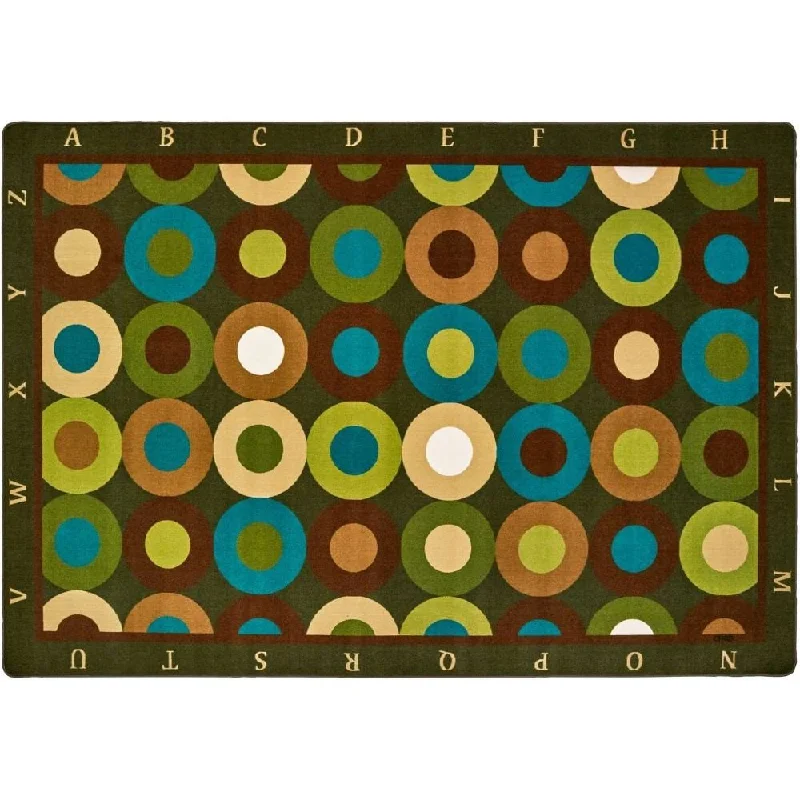 Nature's Colors Alphabet Calming Circles Rug