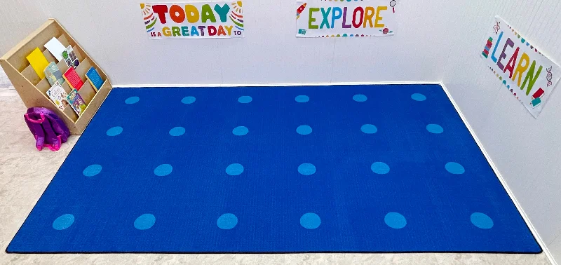 On the Spot Classroom Seating Rug Blue on Blue