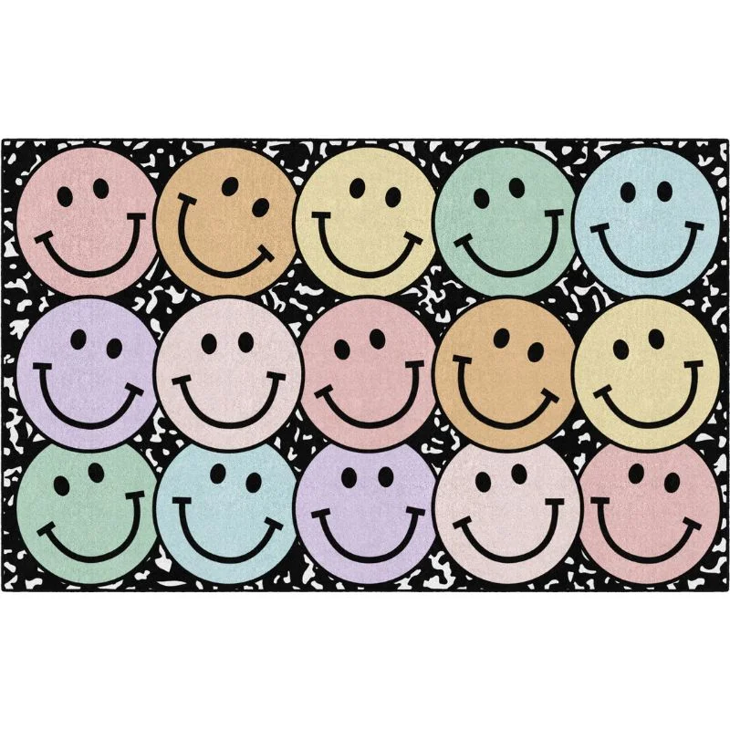 Pastel Rainbow Smiley Faces Notebook Rug