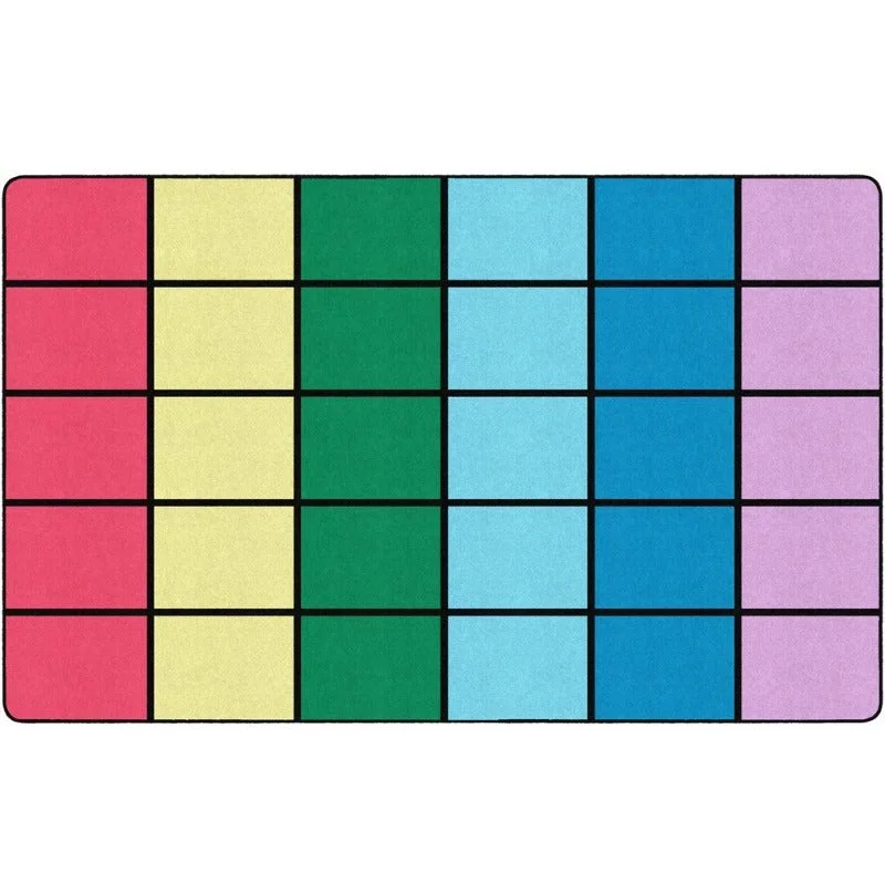 Pop of Color Seating Grid Classroom Rug