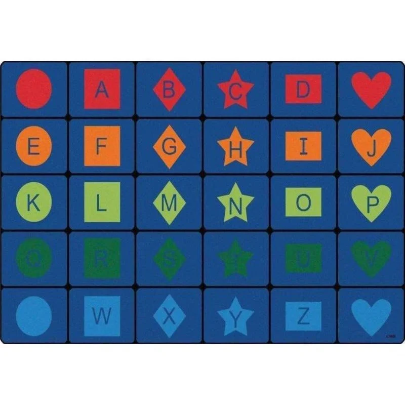 Simple Shapes and Alphabet Classroom Seating Rug