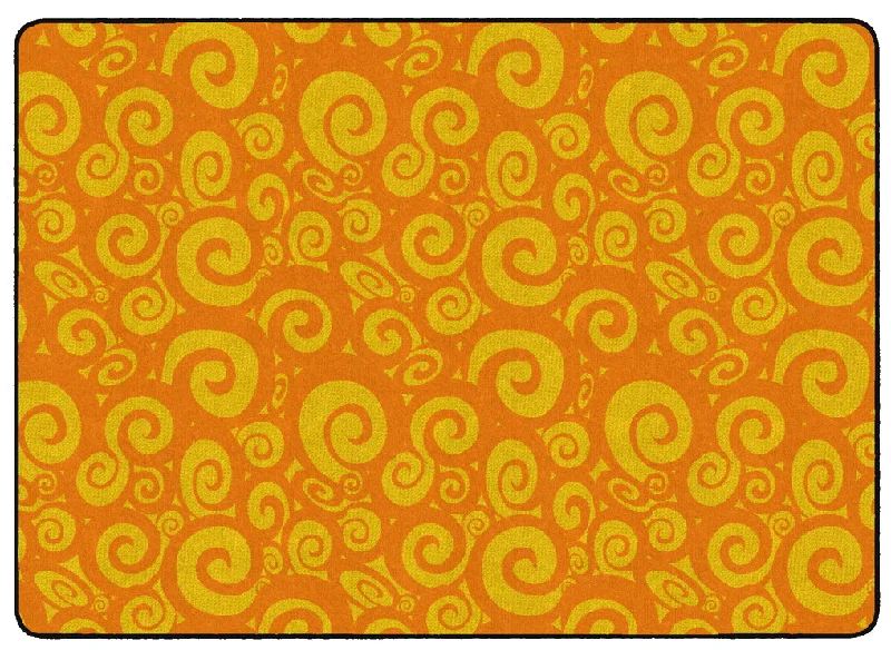 Tone on Tone Orange Swirl Rug