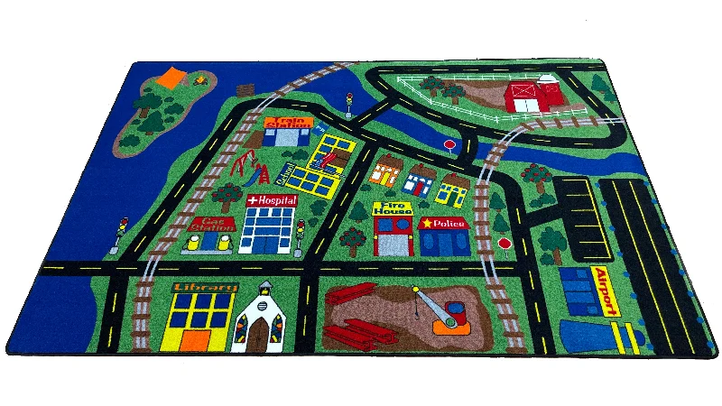 Total Transportation Play Town Rug