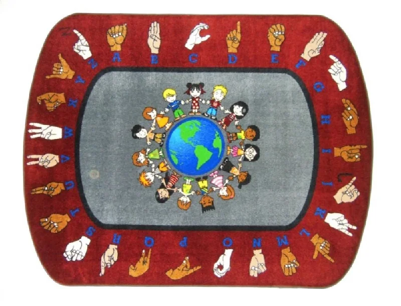 World Sign Alphabet Rug