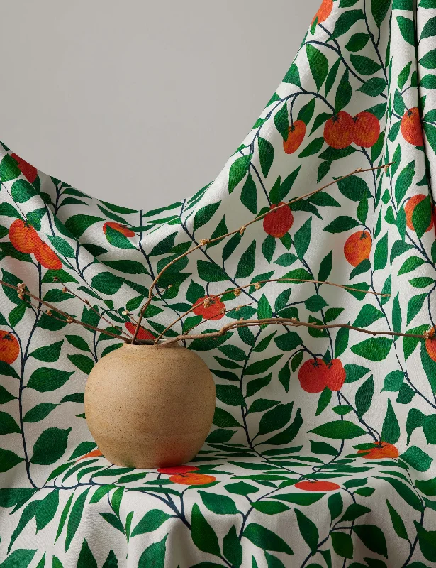 Orange Crush Linen Fabric by Nathan Turner