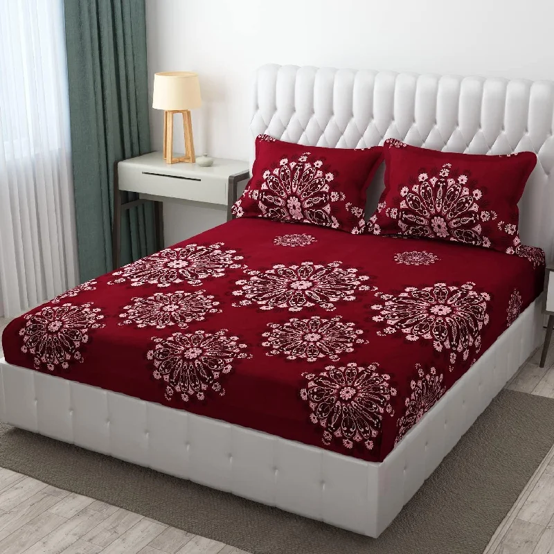 1 All Around Elastic Fitted Authentic Bedsheet with 2 Pillow Covers Best for Festive Season