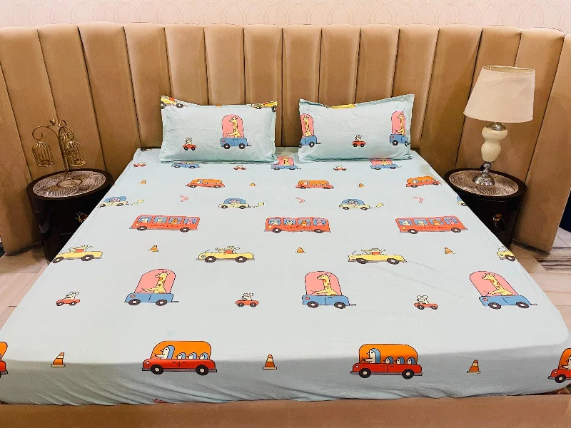 1 All Around Elastic Fitted Toy Print Bedsheet with 2 Pillow Covers