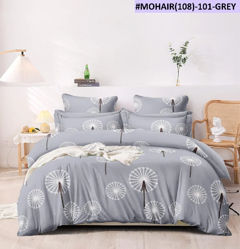 Super Soft Premium Bedsheet With 2 Contrast Pillow Covers (Grey)